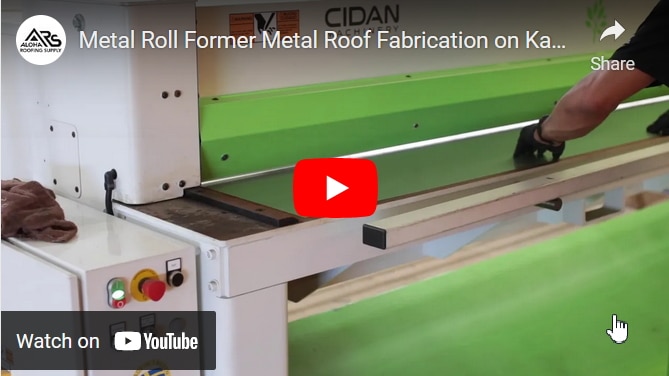 Metal roll former roof fabrication video